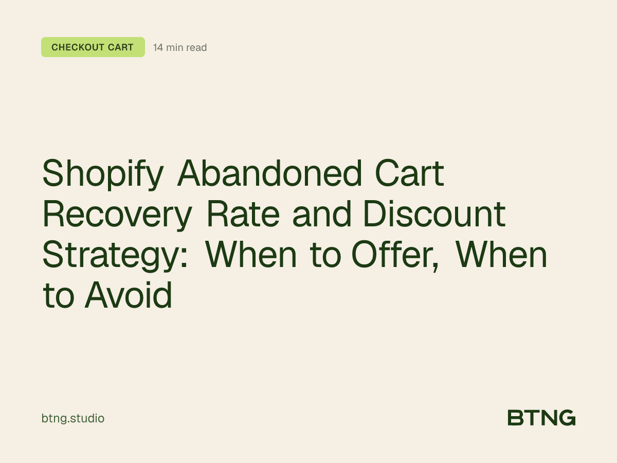 Shopify Abandoned Cart Recovery Rate and Discount Strategy: When to Offer, When to Avoid