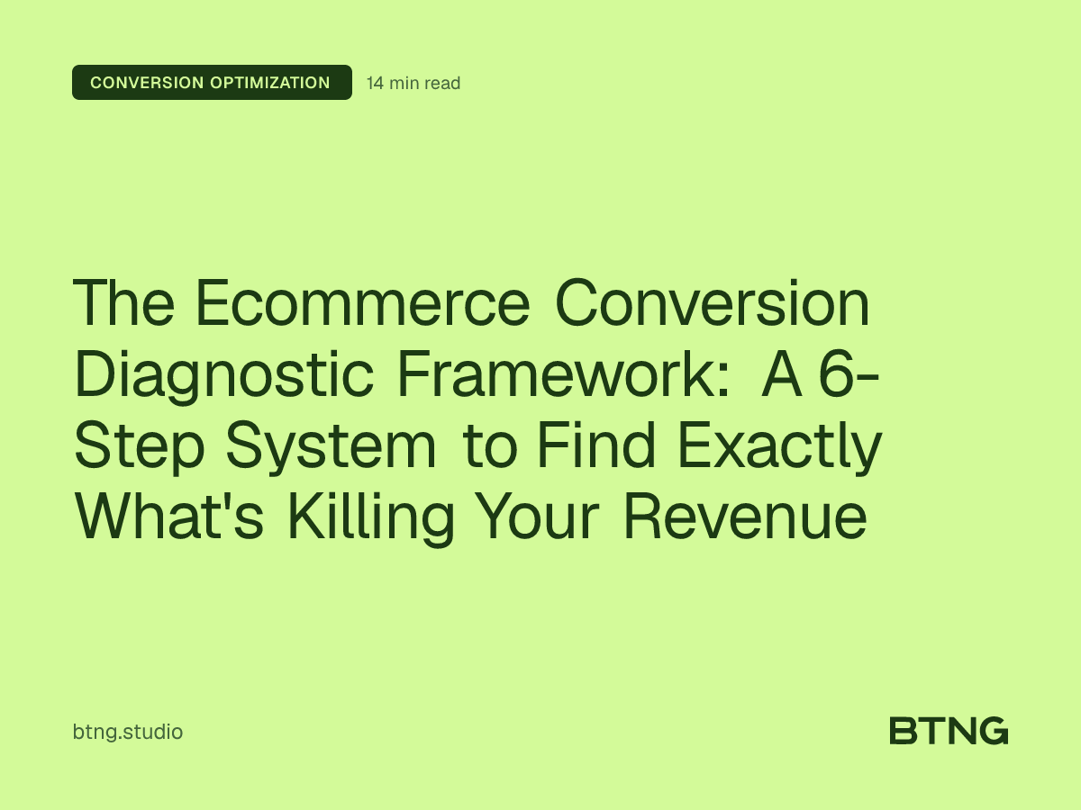 The Ecommerce Conversion Diagnostic Framework: A 6-Step System to Find Exactly What's Killing Your Revenue