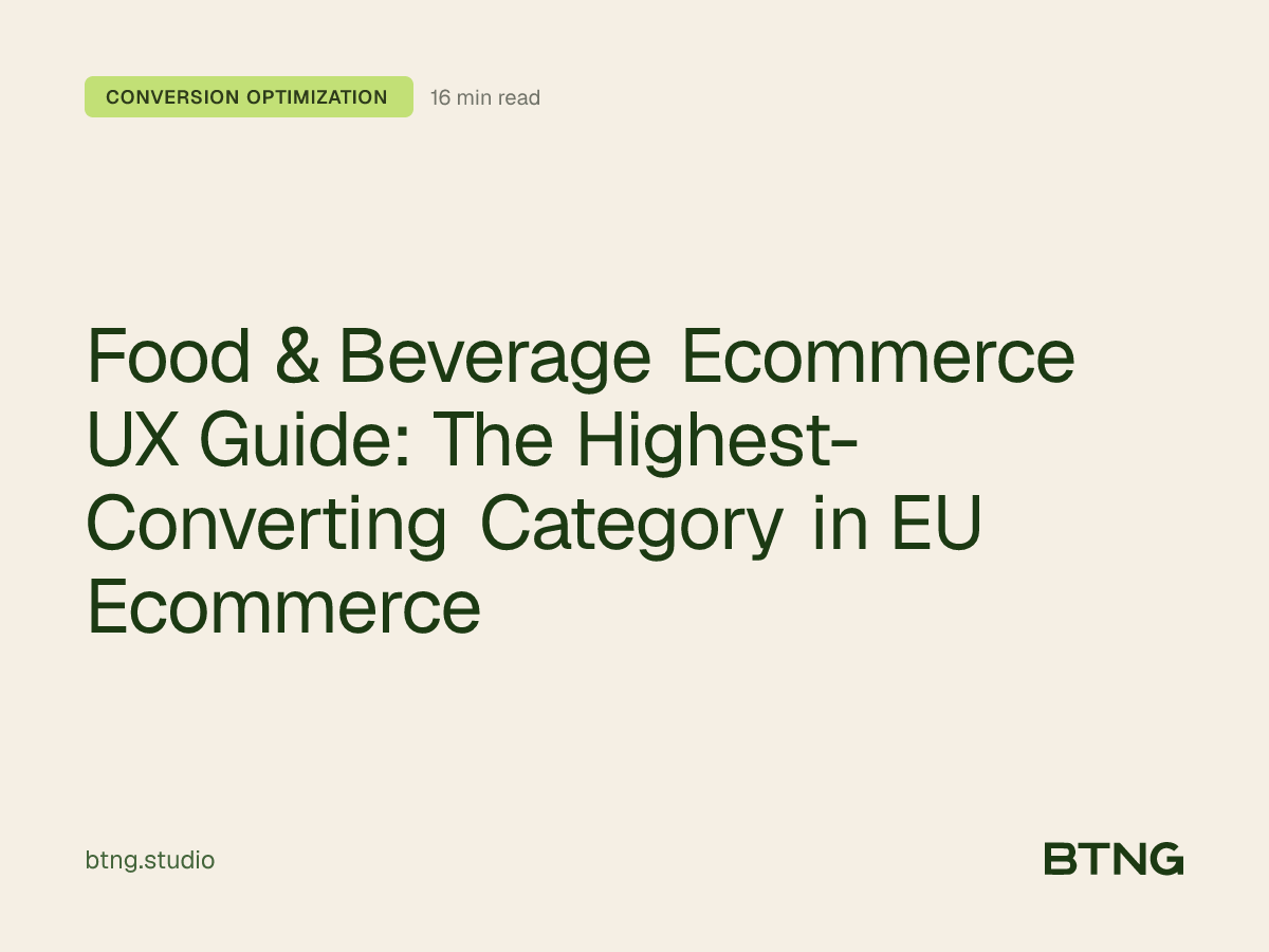 Food & Beverage Ecommerce UX Guide: The Highest-Converting Category in EU Ecommerce