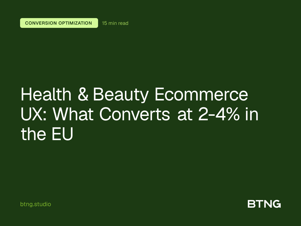 Health & Beauty Ecommerce UX: What Converts at 2-4% in the EU