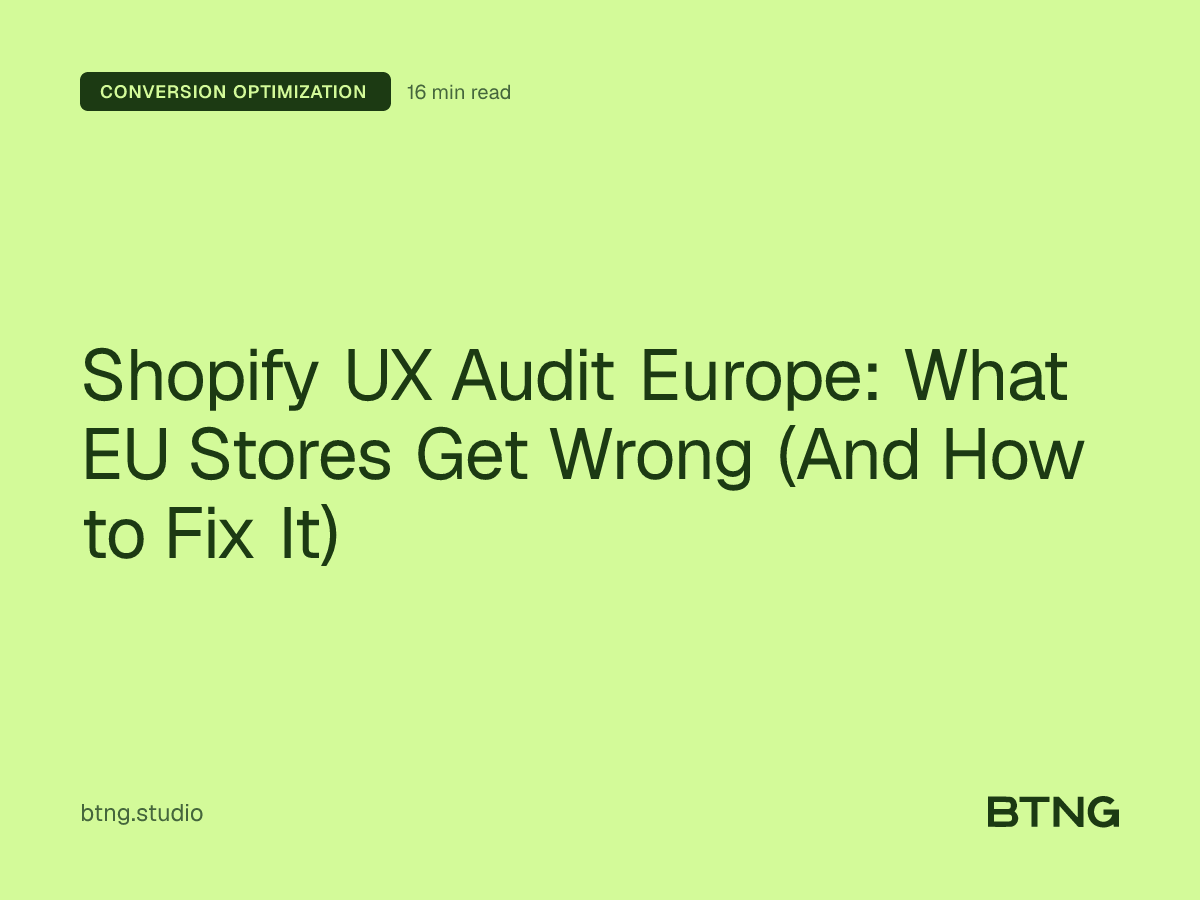 Shopify UX Audit Europe: What EU Stores Get Wrong (And How to Fix It)