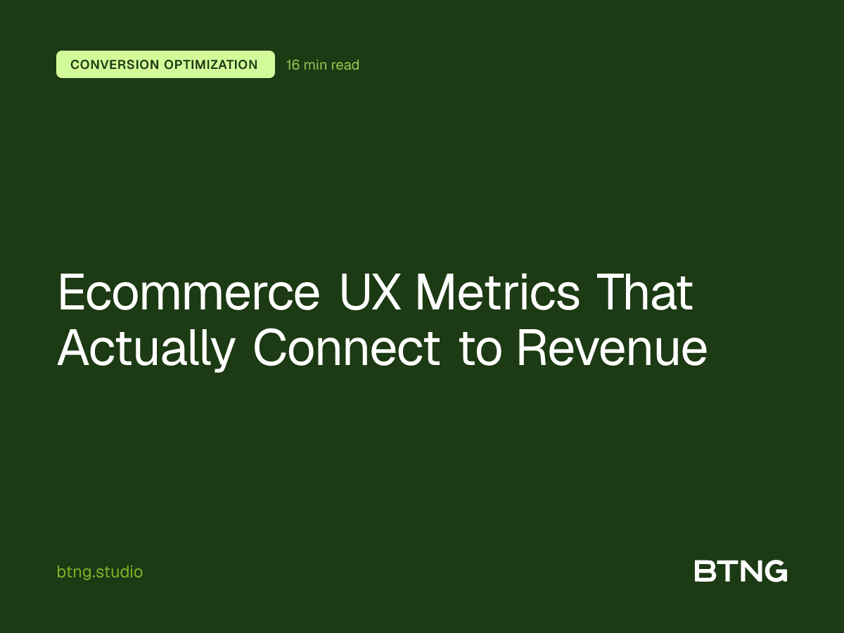 Ecommerce UX Metrics That Actually Connect to Revenue